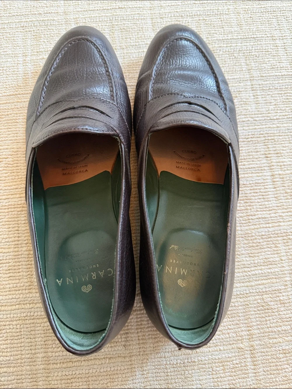 Carmina Men's Classic Penny Loafers in Dark Brown